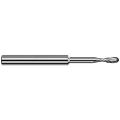 Harvey Tool - Ball End Mills; Mill Diameter (Inch): 1/32 ; Mill Diameter (Decimal Inch): 0.0312 ; Number of Flutes: 2 ; Length of Cut (Inch): 3/32 ; Length of Cut (Decimal Inch): 0.0930 ; Material: Solid Carbide - Exact Industrial Supply