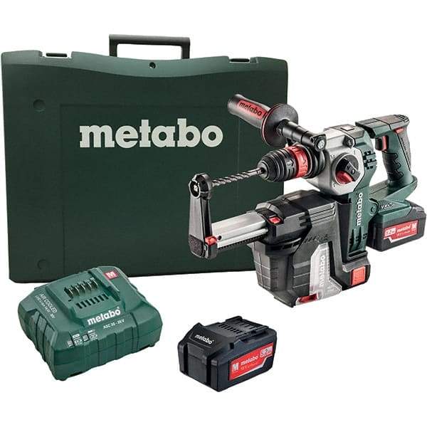 Metabo - 18 Volt 1" SDS-Plus Keyless Chuck Cordless Rotary Hammer - 4500 BPM, 1200 RPM, Reversible, D-Handle - Eagle Tool & Supply