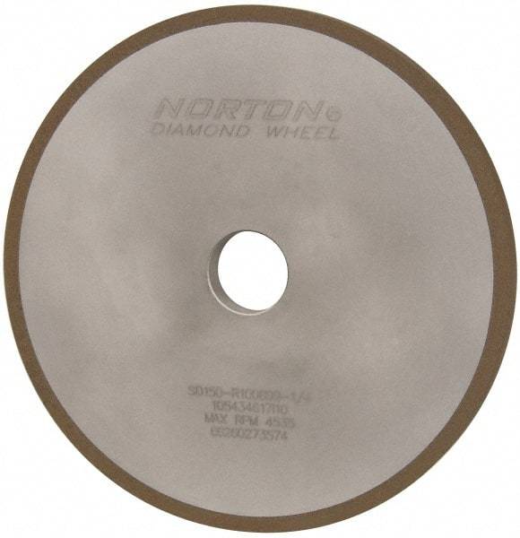 Norton - 8" Diam x 1-1/4" Hole x 1/2" Thick, 150 Grit Surface Grinding Wheel - Diamond, Type 1A1, Very Fine Grade, Resinoid Bond - Eagle Tool & Supply