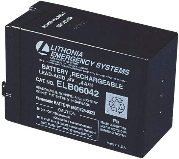 Lithonia Lighting - Light Fixture Replacement Battery - For Use with LED - Eagle Tool & Supply