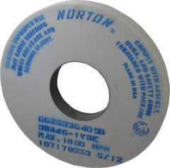 Norton - 14" Diam x 5" Hole x 1-1/2" Thick, I Hardness, 46 Grit Surface Grinding Wheel - Aluminum Oxide, Type 1, Coarse Grade, 1,800 Max RPM, Vitrified Bond, No Recess - Eagle Tool & Supply