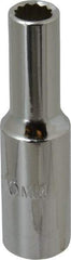 Proto - 1/2" Drive, Deep Hand Socket - 12 Points, 3-1/4" OAL, Chrome Finish - Eagle Tool & Supply