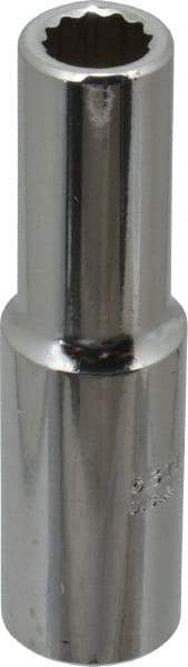 Proto - 1/2" Drive, Deep Hand Socket - 12 Points, 3-1/4" OAL, Chrome Finish - Eagle Tool & Supply