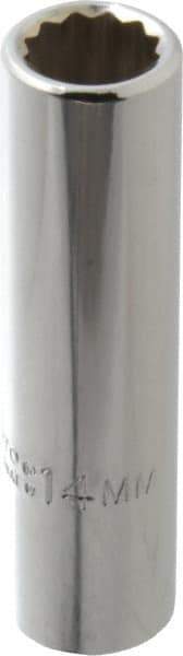 Proto - 1/2" Drive, Deep Hand Socket - 12 Points, 3-1/4" OAL, Chrome Finish - Eagle Tool & Supply