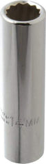 Proto - 1/2" Drive, Deep Hand Socket - 12 Points, 3-1/4" OAL, Chrome Finish - Eagle Tool & Supply