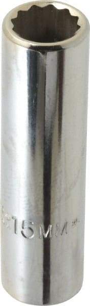 Proto - 1/2" Drive, Deep Hand Socket - 6 Points, 3-1/4" OAL, Chrome Finish - Eagle Tool & Supply