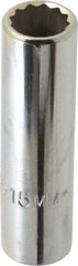 Proto - 1/2" Drive, Deep Hand Socket - 6 Points, 3-1/4" OAL, Chrome Finish - Eagle Tool & Supply