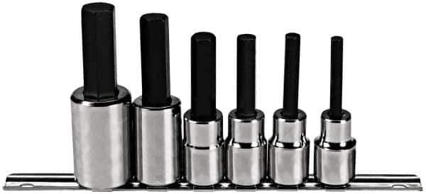 Proto - 6 Piece 1/2" Drive Metric Hex Bit Socket Set - 6 to 17mm Hex - Eagle Tool & Supply