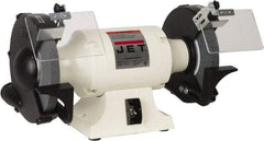 Jet - 10" Wheel Diam x 1" Wheel Width, 1-1/2 hp Grinder - 1" Arbor Hole Diam, 1 Phase, 1,725 Max RPM, 115 Volts - Eagle Tool & Supply