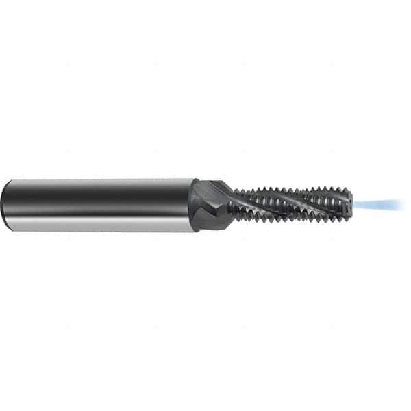 Guhring - M6x0.75 Metric Fine , 4.8mm Cut Diam, 3 Flute Solid Carbide Helical Flute Thread Mill - Internal Thread, 15.4mm LOC, 62mm OAL, 8mm Shank Diam - Eagle Tool & Supply
