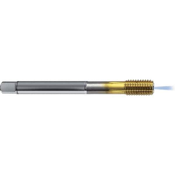 Guhring - 9/16-18 UNF 2BX H8/H9 Thread Limit Bottoming Thread Forming Tap - High Speed Steel, TiCN Finish, 3.937" OAL, Right Hand Thread, Series 4382 - Eagle Tool & Supply