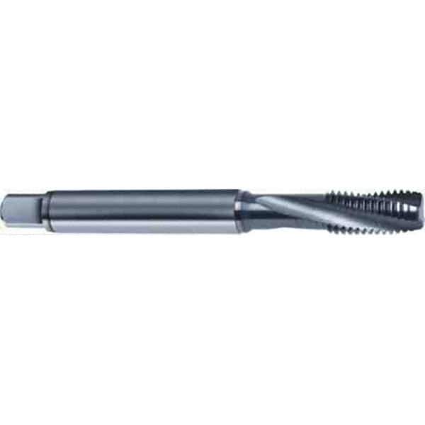 Guhring - M16x2.00 Metric 4 Flute 6HX Modified Bottoming Spiral Flute Tap - High Speed Steel, TiCN Finish, 110mm OAL, Right Hand Flute, Right Hand Thread, D7/D8, Series 2909 - Eagle Tool & Supply