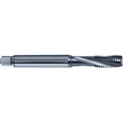 Guhring - M16x2.00 Metric 4 Flute 6HX Modified Bottoming Spiral Flute Tap - High Speed Steel, TiCN Finish, 110mm OAL, Right Hand Flute, Right Hand Thread, D7/D8, Series 2909 - Eagle Tool & Supply