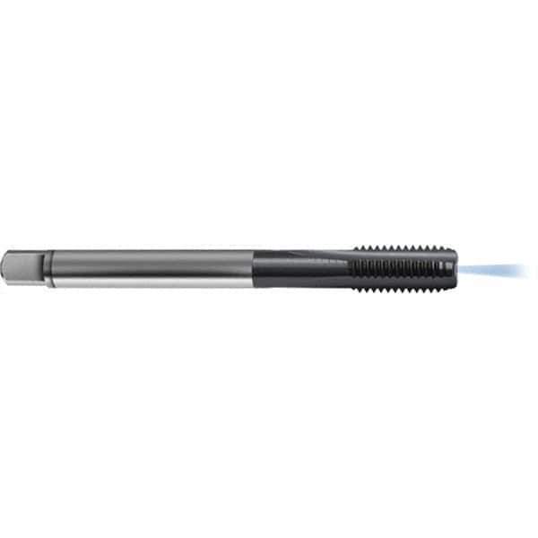 Guhring - M6x0.75 Metric 6HX 3 Flute TiCN Finish High Speed Steel Straight Flute Standard Hand Tap - Plug, Right Hand Thread, 80mm OAL, D5/D6 Limit, Through Coolant - Exact Industrial Supply