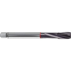 Guhring - M16x2.00 Metric 4 Flute 6H Modified Bottoming Spiral Flute Tap - High Speed Steel, TiAlN Finish, 110mm OAL, Right Hand Flute, Right Hand Thread, D6/D7, Series 1578 - Eagle Tool & Supply