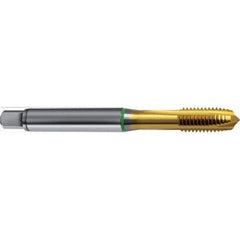 Guhring - M16x2.00 Metric 4 Flute 6H Plug Spiral Flute Tap - High Speed Steel, TiN Finish, 110mm OAL, Right Hand Flute, Right Hand Thread, D13, Series 4331 - Eagle Tool & Supply