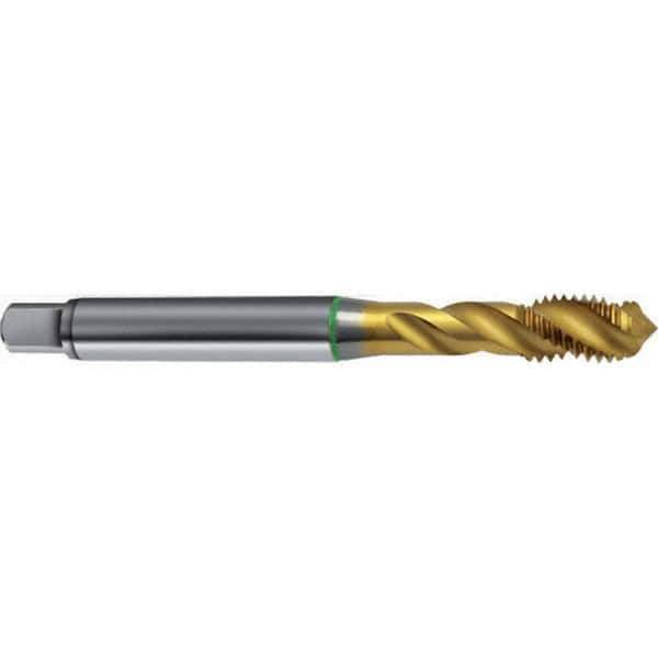 Guhring - M16x2.00 Metric 4 Flute 6H Modified Bottoming Spiral Flute Tap - High Speed Steel, TiN Finish, 110mm OAL, Right Hand Flute, Right Hand Thread, D13, Series 4311 - Eagle Tool & Supply