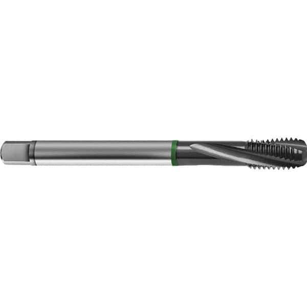 Guhring - M16x1.50 Metric 4 Flute 6H Bottoming Spiral Flute Tap - High Speed Steel, TiCN Finish, 100mm OAL, Right Hand Flute, Right Hand Thread, D4/D5, Series 4156 - Eagle Tool & Supply