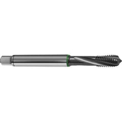 Guhring - M4x0.70 Metric 3 Flute 6H Bottoming Spiral Flute Tap - High Speed Steel, TiCN Finish, 63mm OAL, Right Hand Flute, Right Hand Thread, D3/D4, Series 4154 - Exact Industrial Supply