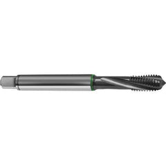 Guhring - M8x1.25 Metric 3 Flute 6H Bottoming Spiral Flute Tap - High Speed Steel, TiCN Finish, 90mm OAL, Right Hand Flute, Right Hand Thread, D4/D5, Series 4155 - Exact Industrial Supply