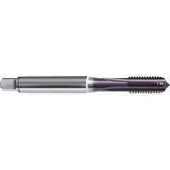 Guhring - M8x1.25 Metric 6HX 4 Flute TiAlN Finish High Speed Steel Straight Flute Standard Hand Tap - Modified Bottoming, Right Hand Thread, 90mm OAL, D5/D6 Limit - Exact Industrial Supply