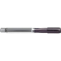 Guhring - M6x1.00 Metric 6HX 4 Flute TiAlN Finish High Speed Steel Straight Flute Standard Hand Tap - Modified Bottoming, Right Hand Thread, 80mm OAL, D5/D6 Limit - Exact Industrial Supply
