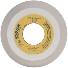 Norton - 4" Diam, 1-1/4" Hole Size, 1-1/2" Overall Thickness, 100 Grit, Type 11 Tool & Cutter Grinding Wheel - Fine Grade, Aluminum Oxide, K Hardness, Vitrified Bond, 5,730 RPM - Eagle Tool & Supply