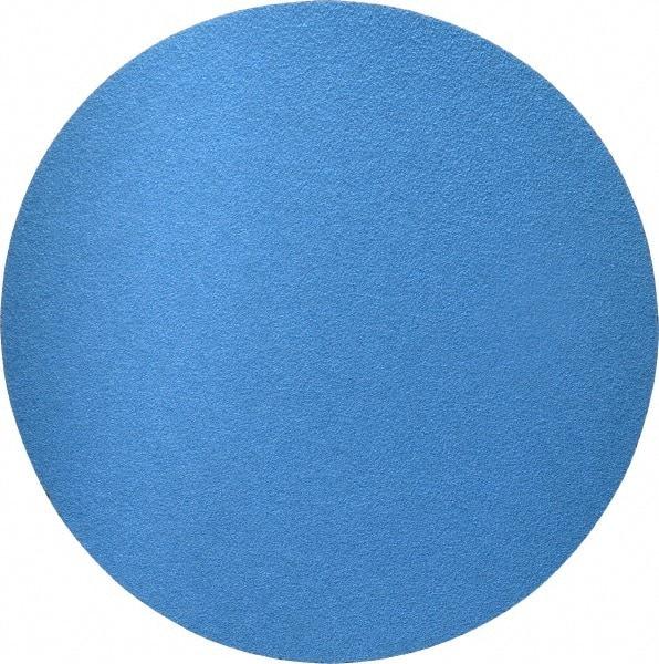 Norton - 12" Diam, 50 Grit Zirconia Alumina Adhesive PSA Disc - Coarse Grade, Blue, Y Weighted Backing, Flexible - Eagle Tool & Supply