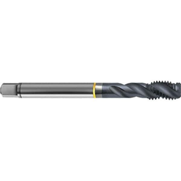 Guhring - 7/8-14 UNF 4 Flute 2B/3B Modified Bottoming Spiral Flute Tap - High Speed Steel, TiCN Finish, 4.689" OAL, Right Hand Flute, Right Hand Thread, H4, Series 4410 - Eagle Tool & Supply