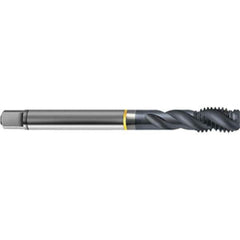 Guhring - 7/8-14 UNF 4 Flute 2B/3B Modified Bottoming Spiral Flute Tap - High Speed Steel, TiCN Finish, 4.689" OAL, Right Hand Flute, Right Hand Thread, H4, Series 4410 - Eagle Tool & Supply