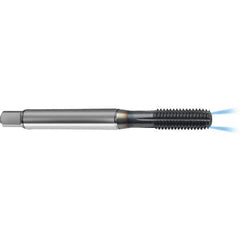Guhring - M8x1.25 Metric 6HX D9/D10 Thread Limit Modified Bottoming Thread Forming Tap - High Speed Steel, TiCN Finish, 90mm OAL, 35mm Thread Length, Right Hand Thread, Series 1270 - Eagle Tool & Supply
