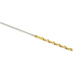 Guhring - 3/64" 130° Cobalt Jobber Drill - TiN Finish, Right Hand Cut, Spiral Flute, Straight Shank, 38mm OAL, Split Point - Eagle Tool & Supply