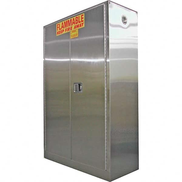 Securall Cabinets - Safety Cabinets Hazardous Chemical Type: Flammable and Combustible Liquids Color: Silver - Eagle Tool & Supply