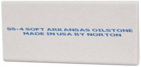Norton - 4" Long x 1-3/4" Diam x 3/8" Thick, Novaculite Sharpening Stone - Round Edge Slip, Extra Fine Grade - Eagle Tool & Supply