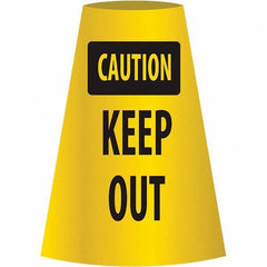 NMC - Caution - Keep Out, 21-3/4" Wide x 11" High, Polyethylene Floor Sign - Cone, Black on Yellow, For Restroom, Janitorial & Housekeeping - Eagle Tool & Supply