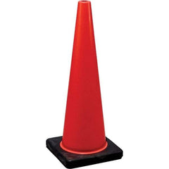 NMC - 28" High, Orange Traffic Cone - 14-1/8" Base Width, Rubber - Eagle Tool & Supply