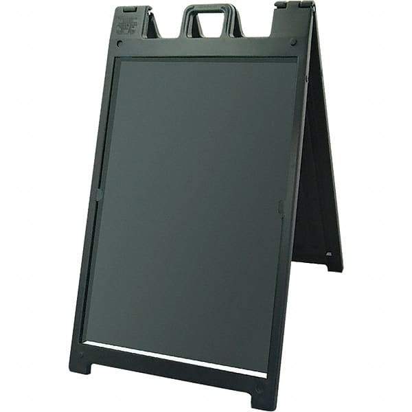 NMC - 24" Wide x 36" High Sign Compatiblity, Rigid Plastic Square Floor Sign Holder - Black, 45" Holder Height - Eagle Tool & Supply