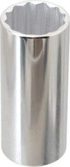 Proto - 1/2" Drive, Deep Hand Socket - 12 Points, 3-1/4" OAL, Chrome Finish - Eagle Tool & Supply