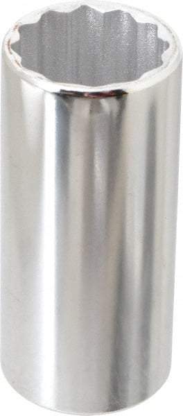 Proto - 1/4" Drive, Deep Hand Socket - 6 Points, 3-1/4" OAL, Chrome Finish - Eagle Tool & Supply