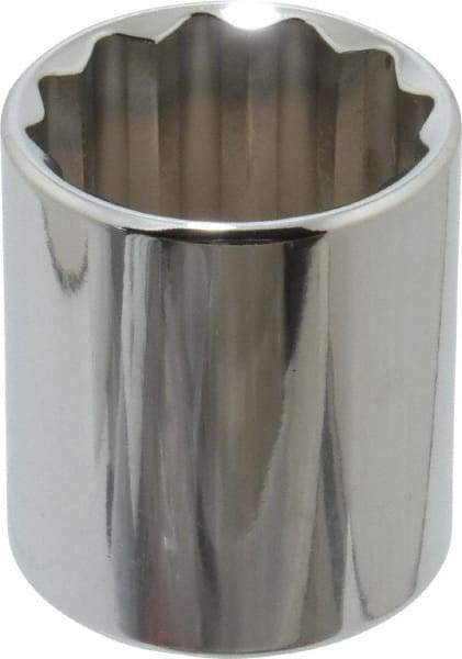 Proto - 1/2" Drive, Standard Hand Socket - 12 Points, 1-25/32" OAL, Alloy Steel, Chrome Finish - Eagle Tool & Supply