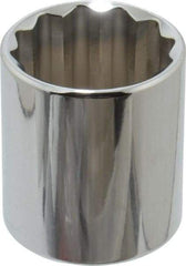 Proto - 1/2" Drive, Standard Hand Socket - 12 Points, 1-25/32" OAL, Alloy Steel, Chrome Finish - Eagle Tool & Supply