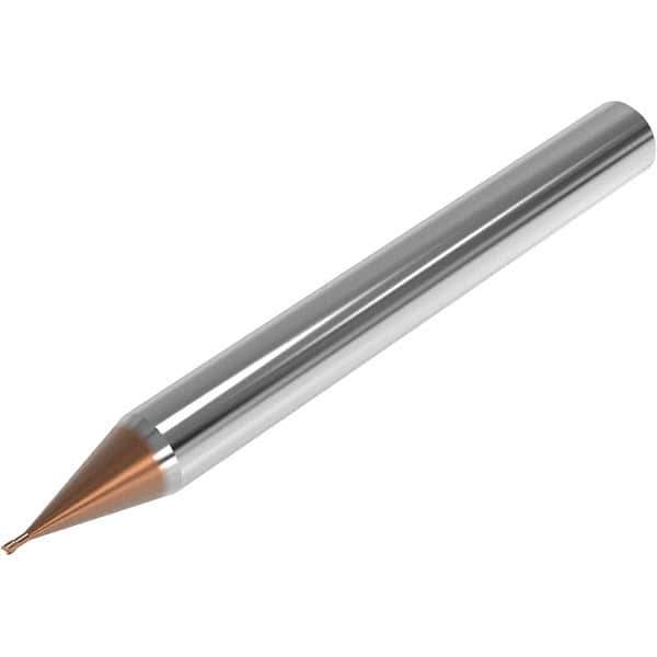 Seco - 1mm, 2 Flute, Single End, Solid Carbide, 0.05mm Corner Radius End Mill - 50mm OAL, 28° Helix, Right Hand Flute, 0.75mm LOC, Right Hand Cut, 1.5mm Extended Reach - Eagle Tool & Supply