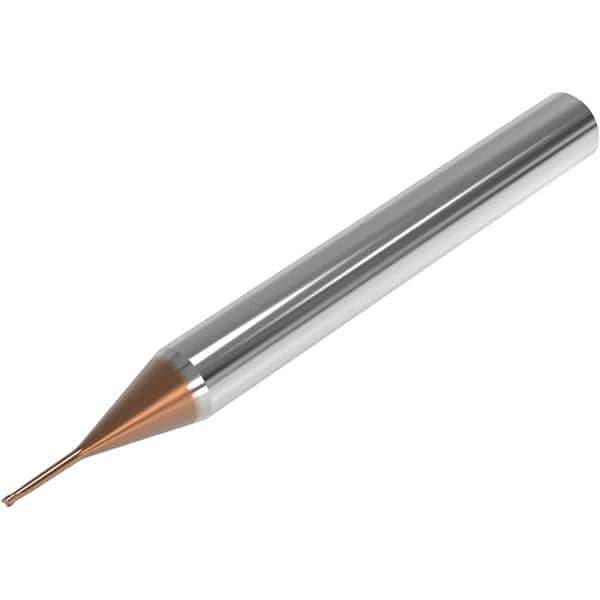 Seco - 0.8mm, 2 Flute, Single End, Solid Carbide, 0.05mm Corner Radius End Mill - 40mm OAL, 28° Helix, Right Hand Flute, 0.6mm LOC, Right Hand Cut, 7mm Extended Reach - Eagle Tool & Supply