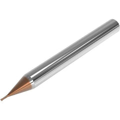 Seco - 0.8mm, 2 Flute, Single End, Solid Carbide, 0.2mm Corner Radius End Mill - 40mm OAL, 28° Helix, Right Hand Flute, 0.6mm LOC, Right Hand Cut, 2.5mm Extended Reach - Eagle Tool & Supply