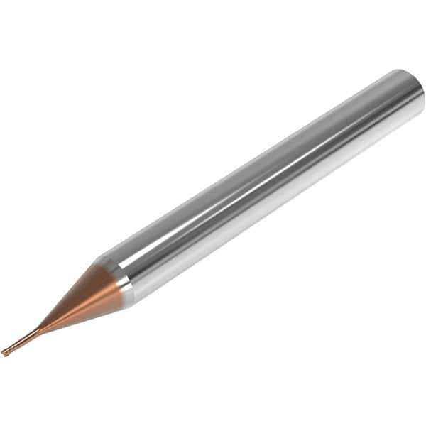 Seco - 0.8mm, 2 Flute, Single End, Solid Carbide, 0.05mm Corner Radius End Mill - 40mm OAL, 28° Helix, Right Hand Flute, 0.6mm LOC, Right Hand Cut, 4mm Extended Reach - Eagle Tool & Supply