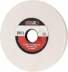 Camel Grinding Wheels - 7" Diam x 1-1/4" Hole x 3/4" Thick, J Hardness, 46 Grit Surface Grinding Wheel - Aluminum Oxide, Type 5, Coarse Grade, 3,760 Max RPM, Vitrified Bond, One-Side Recess - Eagle Tool & Supply