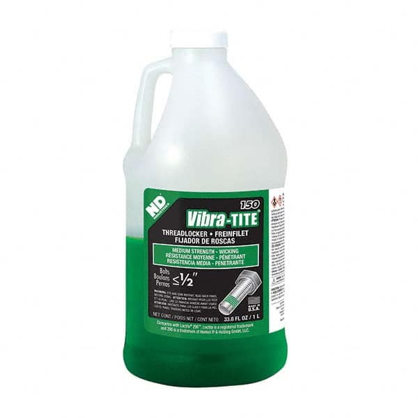 Vibra-Tite - 1 L Jug, Green, Medium Strength - Wicking Grade Threadlocker - Eagle Tool & Supply