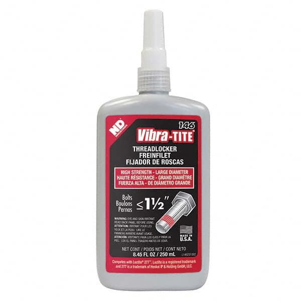 Vibra-Tite - 250 mL Bottle, Red, Large Diameter/High Strength Threadlocker - Eagle Tool & Supply