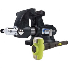 Wilton - 5-1/2" Jaw Width x 5" Jaw Opening, 3-3/4" Throat Depth, Bench & Pipe Combination Vise - Eagle Tool & Supply