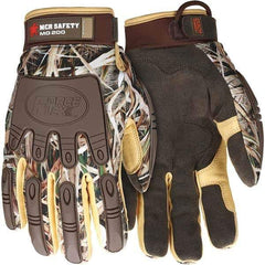 MCR Safety - Size L Synthetic Suede Work Gloves - For Cold Weather, Uncoated, Adjustable Closure Cuff, Full Fingered, Camouflage, Paired - Eagle Tool & Supply
